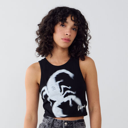 VANS TEE SHIRT TANK VENOM NOIR/BLANC FEMME