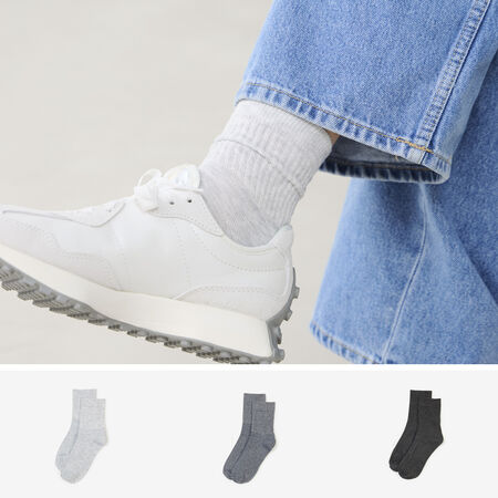 COURIR PACK CHAUSSETTES X3 MID CREW GREY UNISEX