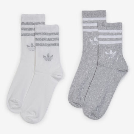ADIDAS ORIGINALS CHAUSSETTES X2 CREW GLITTER GREY/WHITE UNISEX