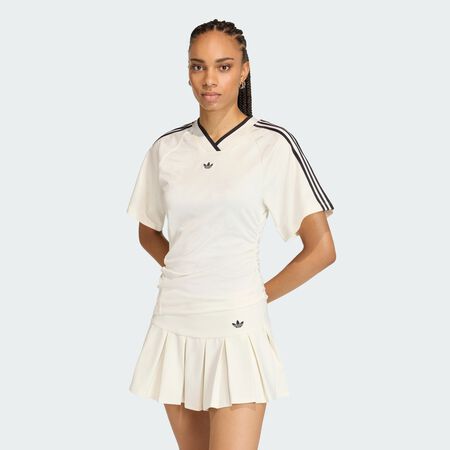 ADIDAS ORIGINALS ROUCHED FOOTBALL JERSEY Off White WOMEN