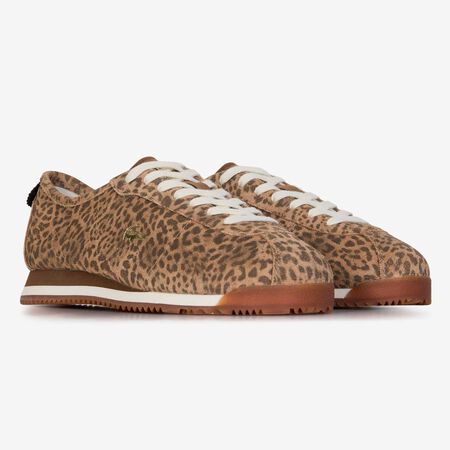 LACOSTE CLUB LOW CHEETAH MARRON FEMME