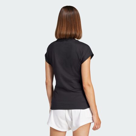 ADIDAS SPORTSWEAR T-shirt coton Essentials Linear Black / White FEMME