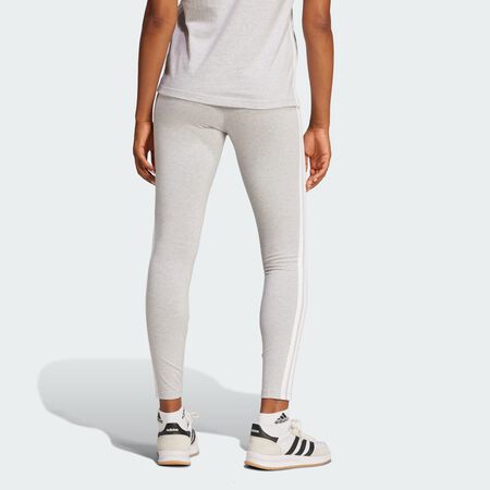 ADIDAS SPORTSWEAR Legging coton 3 bandes Essentials Light Grey Heather / White FEMME