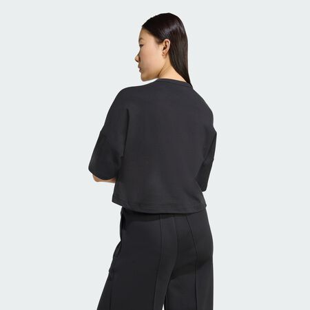 ADIDAS ORIGINALS T-shirt asymétrique à 3 bandes Black FEMME