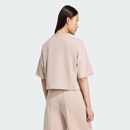 ADIDAS ORIGINALS T-shirt asymétrique à 3 bandes Wonder Taupe FEMME