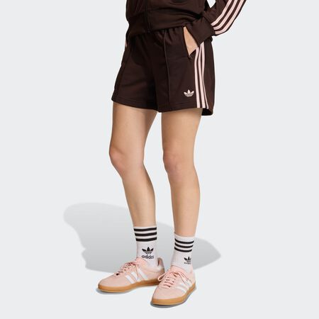 ADIDAS ORIGINALS FIREBIRD CLASSIC SHORTS Aurora Coffee / Sandy Pink WOMEN