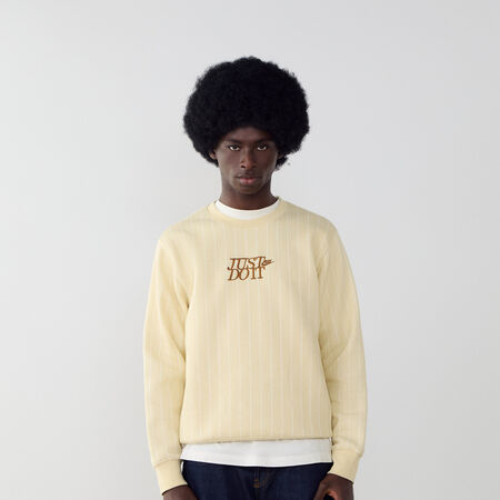 NIKE SWEAT CREW JUST DO IT AOP BEIGE HOMME