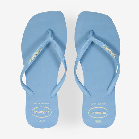 HAVAIANAS SLIM SQUARE LOGO POP UP BLUE WOMEN