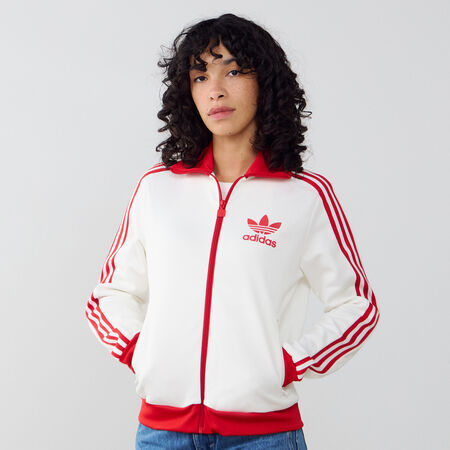 ADIDAS ORIGINALS JACKET FZ ADICOLOR CLASSICS BLANC/ROUGE FEMME