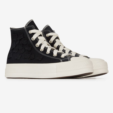 CONVERSE chuck taylor all star CHUCK TAYLOR ALL STAR LIFT HI FLOWER PLA NOIR FEMME