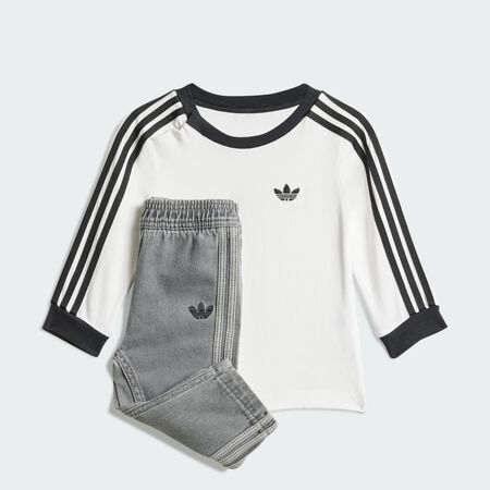ADIDAS ORIGINALS Ensemble t-shirt manches longues denim Enfants White / Black CADET