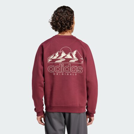 ADIDAS ORIGINALS Sweat-shirt ras-du-cou molleton graphisme Winter Resort Mountain Shadow Red HOMME