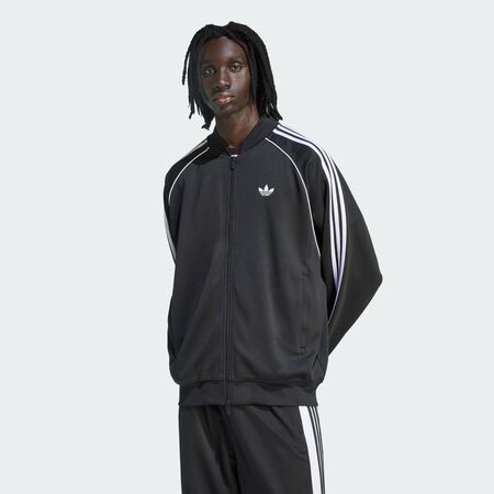 SST ADICOLOR CLASSICS LOOSE TRACK TOP : Black / White
