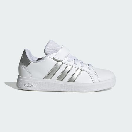 Chaussure Grand Court 2.0 Enfants : Cloud White / Matte Silver / Cloud White