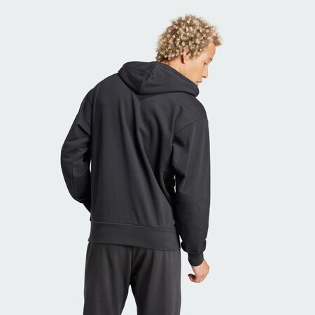 ADIDAS ORIGINALS Essentials Big Logo French Terry Hoodie Black / White MEN