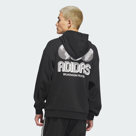 ADIDAS ORIGINALS World Wide Hoops Hoodie Black UNISEX