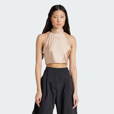 ADIDAS ORIGINALS Crop top col noué Ash Pearl FEMME
