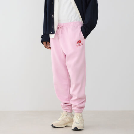 NEW BALANCE PANT JOGGER EMBRO LOGO BOSTON 06 PINK/RED MEN