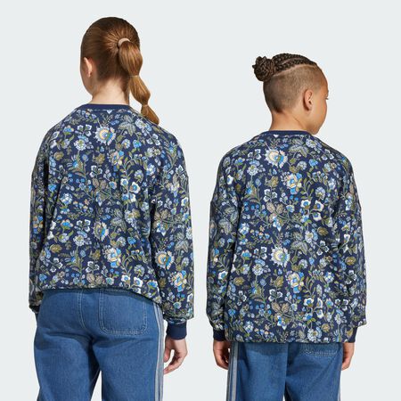 ADIDAS ORIGINALS Sweat-Shirt ras-du-cou Adidas Originals X Liberty London Enfants Night Indigo / Multicolor JUNIOR