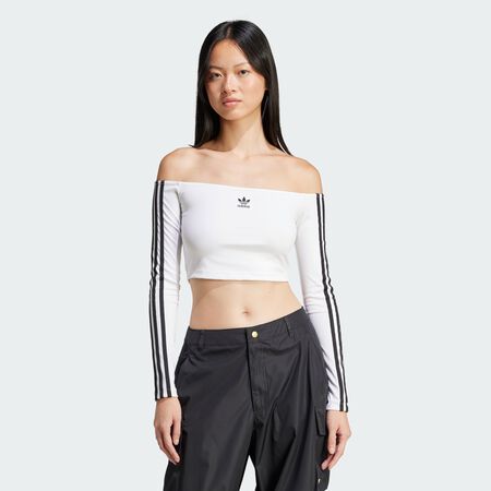ADIDAS ORIGINALS T-shirt manches longues épaules dénudées Adicolor White FEMME