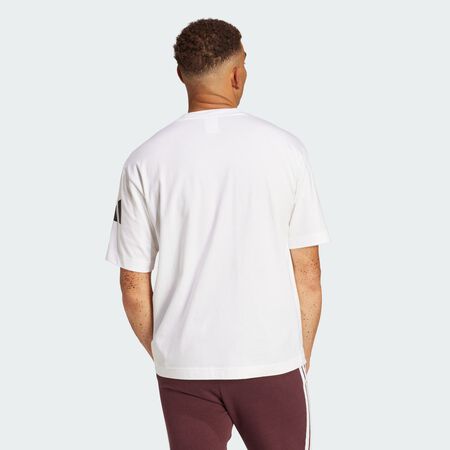 ADIDAS SPORTSWEAR T-shirt logo à 3 bandes coupe ample Essentials White / Black HOMME