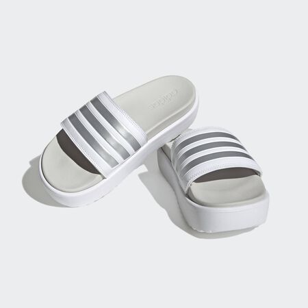 ADIDAS SPORTSWEAR Adilette Platform Slides Cloud White / Zero Metalic / Grey One WOMEN