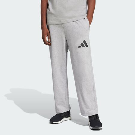 ADIDAS ORIGINALS Essentials Wide Leg 3 Bar Logo Pants Medium Grey Heather / Black MEN
