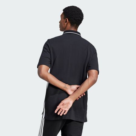 ADIDAS ORIGINALS Polo piqué 3 bandes Essentials Black / White HOMME
