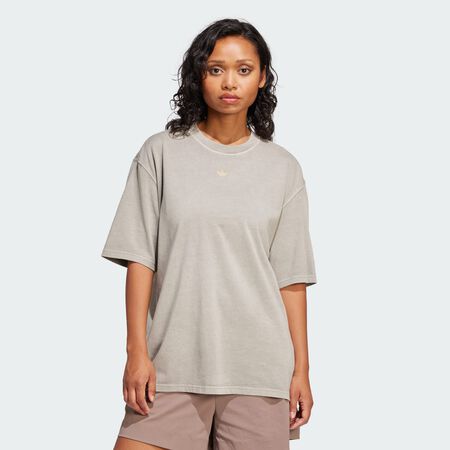 ADIDAS ORIGINALS Washed Oversized Tee Silver Pebble WOMEN