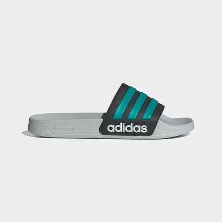 Adilette Shower Slides : Grey / Pure Teal / Grey Two
