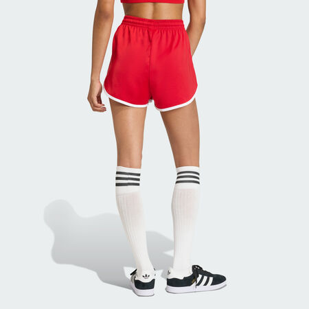 ADIDAS ORIGINALS 3 STRIPES SPRINTER SHORTS Better Scarlet / White WOMEN