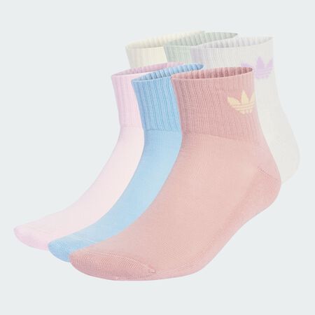 ADIDAS ORIGINALS Socquettes Mid (6 paires) Wonder Mauve / Linen Green / Grey One MIXTE