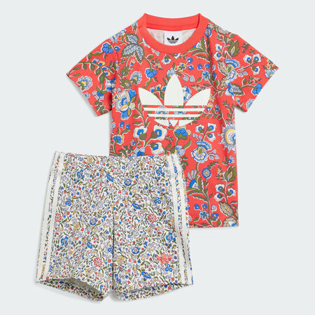 ADIDAS ORIGINALS Ensemble t-shirt court adidas Originals x Liberty London Enfants Semi Lucid Red / Multicolor CADET