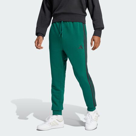 ADIDAS ORIGINALS Essential 3-Stripes French Terry Pants Collegiate Green / Black MEN