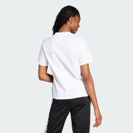 ADIDAS SPORTSWEAR T-shirt coton 3 bandes Essentials White / Black FEMME