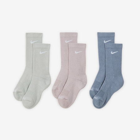CHAUSSETTES X3 CREW SOLID COLOR ASSORTI : GREY/PINK