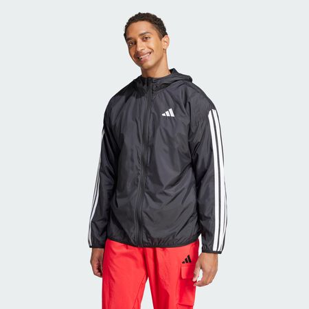 ADIDAS SPORTSWEAR Coupe-vent 3 bandes Essentials Black / White HOMME