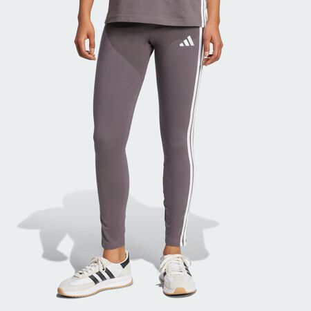 ADIDAS SPORTSWEAR Essentials 3-Stripes Cotton Leggings Grey Strata / White WOMEN