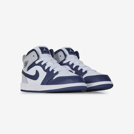 JORDAN air jordan 1 AIR JORDAN 1 MID BLANC/MARINE CADET