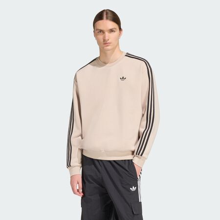 ADIDAS ORIGINALS ADICOLOR 3-STRIPES OVERSIZED CREWNECK Stone Khaki MEN