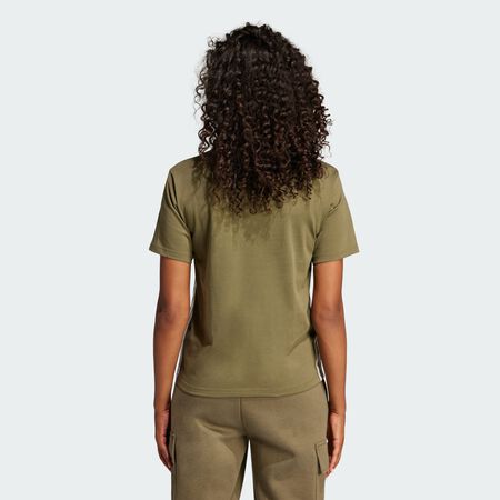 ADIDAS SPORTSWEAR T-shirt coton 3 bandes Essentials Olive Strata / White FEMME