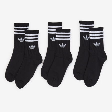 ADIDAS ORIGINALS CHAUSSETTES X3 CREW 3 STRIPES NOIR/BLANC MIXTE