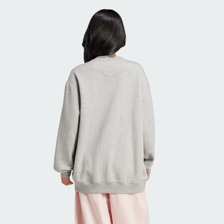 ADIDAS ORIGINALS Sweat-shirt ras-du-cou long molleton Essentials Medium Grey Heather FEMME