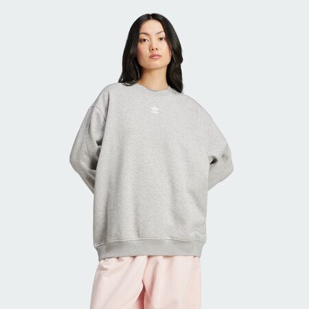 ADIDAS ORIGINALS Sweat-shirt ras-du-cou long molleton Essentials Medium Grey Heather FEMME