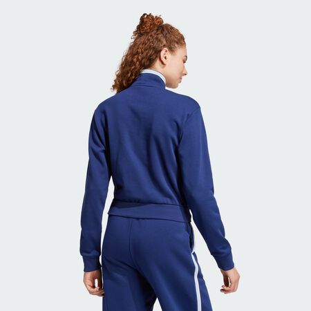 ADIDAS ORIGINALS Veste de survêtement courte molleton à quart de zip Essentials Color Pop Dark Blue FEMME