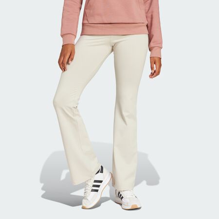 Essentials Small Logo Flared Leggings : Beige / White
